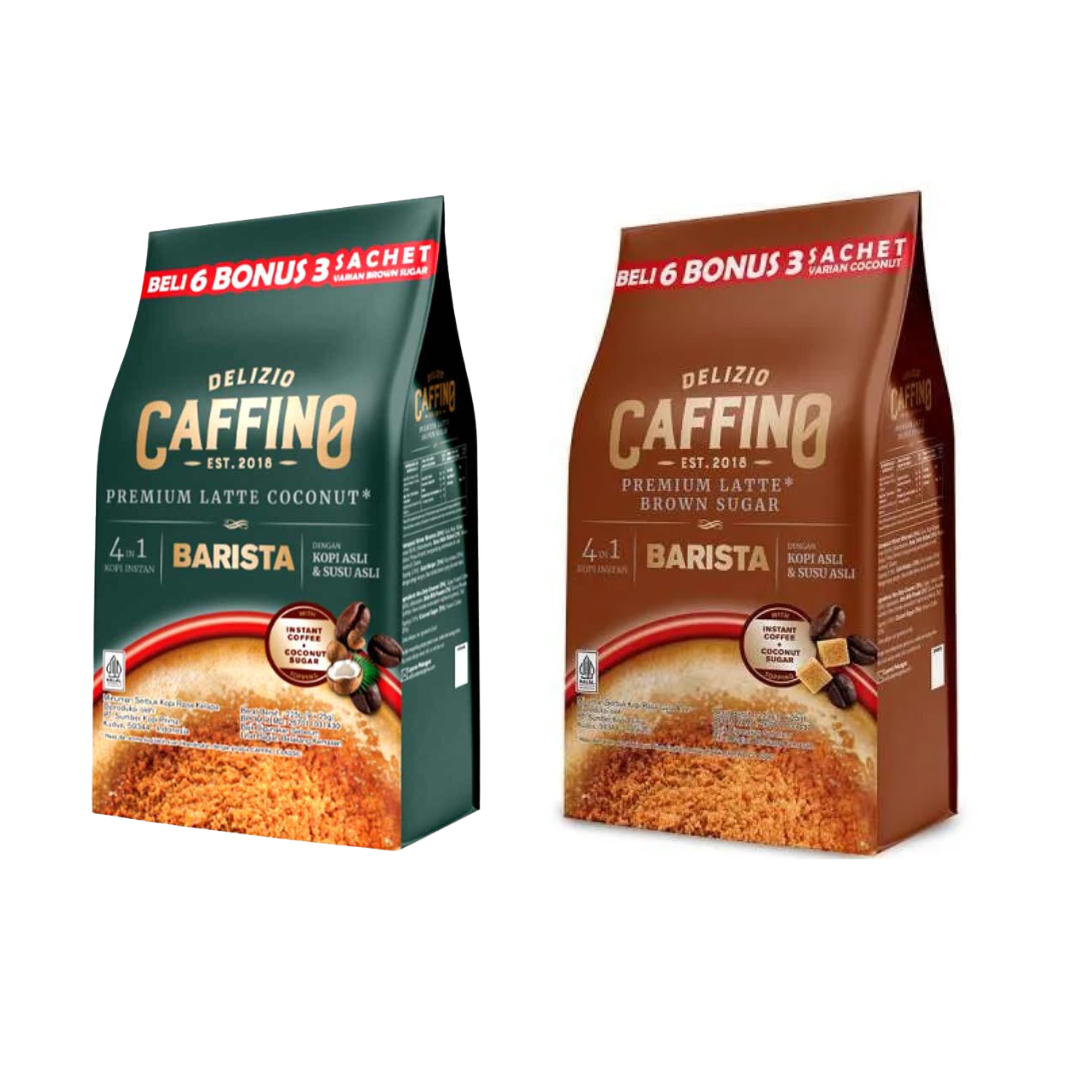 Caffino Barista Nanyang style 4 in 1 kopi instan gula merah latte kelapa latte dua pilihan