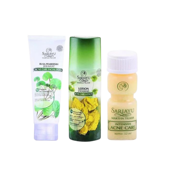 SARIAYU All Natural Plant Extract Anti-Acne Lotion, Serum &amp; Cleanser Kit