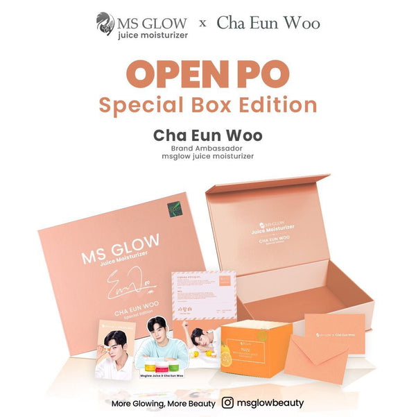 Kotak hadiah krim pelembab sendi MS GLOW x Cha Eun Woo Jus Pelembab